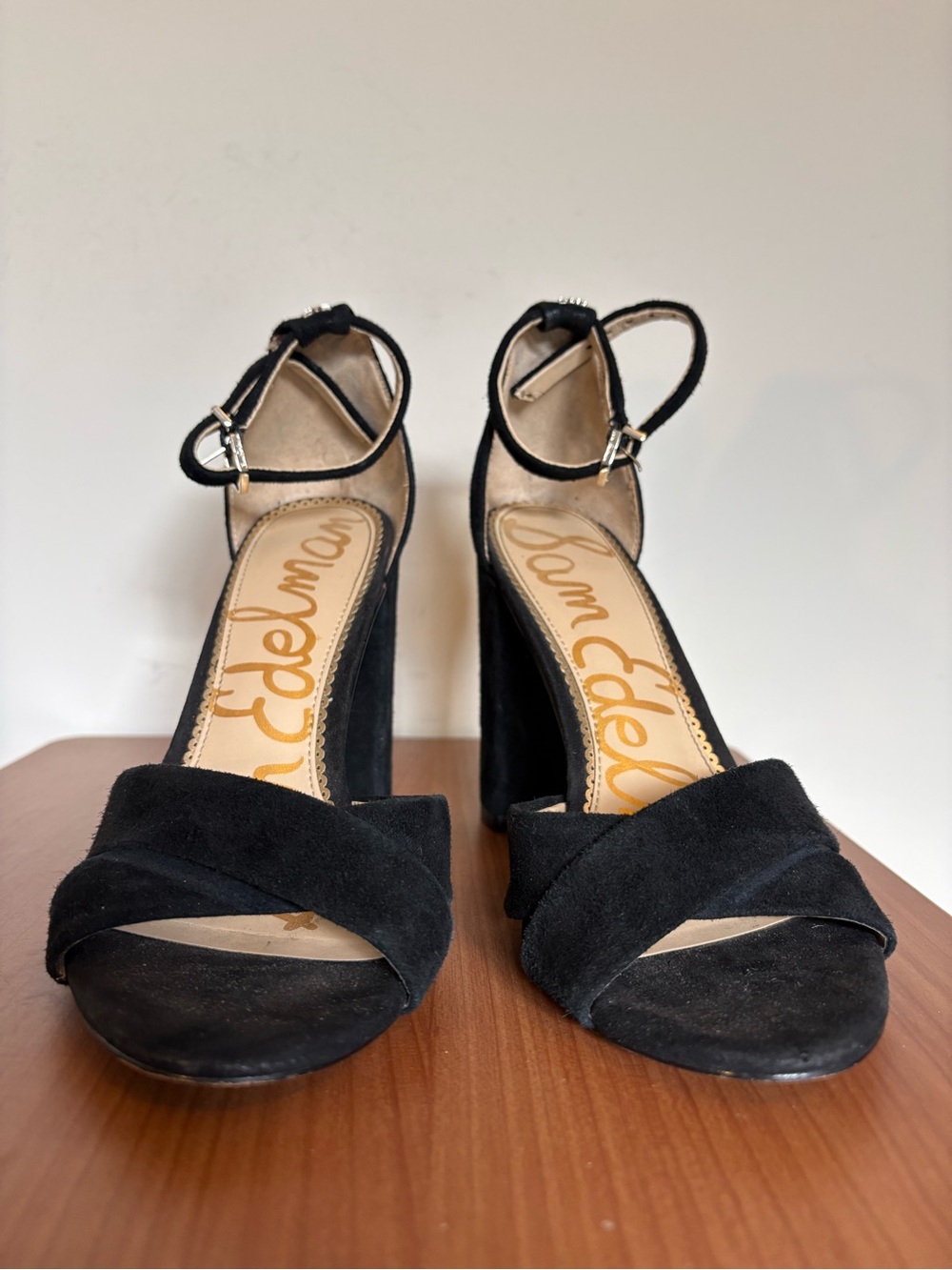 Sam Edelman Yancy Suede Block Heel Sandals Black size 7.5 - Picture 7 of 14
